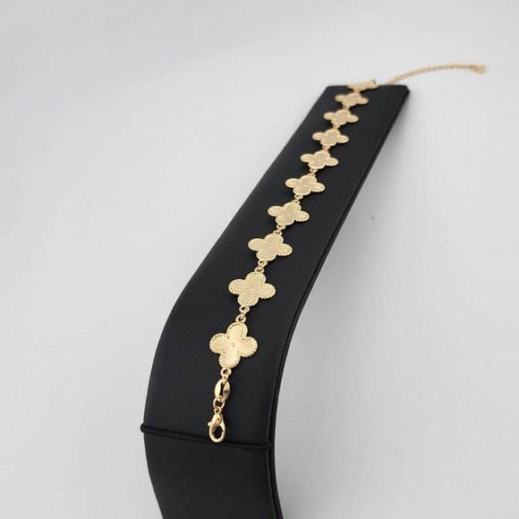 Brand New Brazilian 18k Gold Filled 10 Clover Anklet - Picture 8 of 8